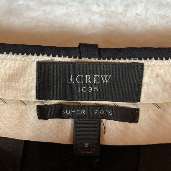 J.CREW Dress Pants Women 8 Black 100% Wool Mid-Rise Classic Formal Straight 8515 - Picture 3 of 8